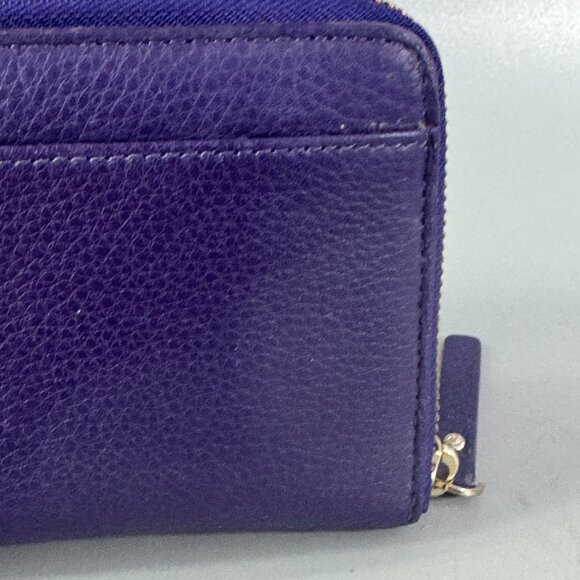 Kate Spade Lacey Cobble Hill Dark Violet Leather Zip Clutch Wallet (Ret$198) - Picture 7 of 15